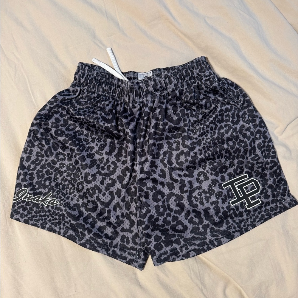Inaka Black Leopard Print Shorts
